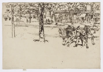 Boulevard Poissonière, Paryż, ok. 1892-93 (akwaforta; tusz na papierze)