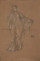 Drapowana postać na balustradzie, 1868-1870.
