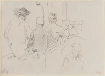Czterech mężczyzn na pokładzie łodzi, 1858.