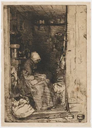 Stara kobieta w łachmanach, 1858.