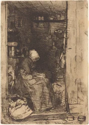 Stara kobieta w łachmanach, 1858.
