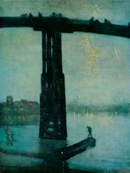 Nocturne: Błękit i złoto - Stary Battersea Bridge, c1872-5