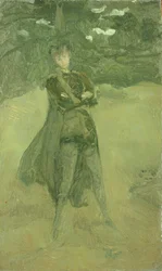 Notatka w kolorze zielonym i brązowym: Orlando w Coombe, c.1884-85