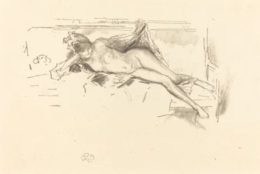 Nagi model, leżący, 1893.