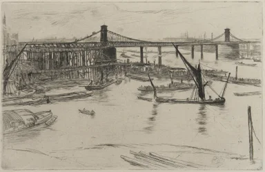 Old Hungerford Bridge, 1861 (akwaforta na papierze)