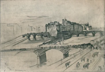 Wyspa De La Cite, Paryż, 1859, 1904