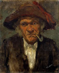 Obraz człowieka z fajką autorstwa Jamesa Mac Neila Whistlera (1834-1903)