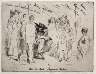 Dwanaście akwafort z natury: Strona tytułowa - Szkicowanie Delauneya, 1858.
