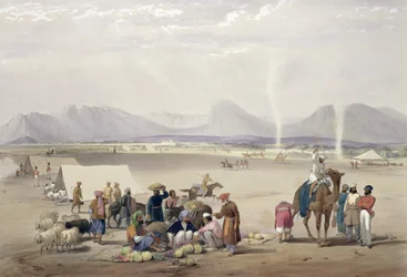 Miasto Kandahar, z "Szkiców z Afganistanu", ryciny Charlesa Haghe (1810-88) i Louisa Haghe (1806-85) opublikowane przez Henry