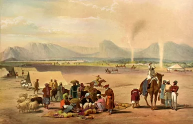 Miasto Kandahar patrząc od południa w kierunku góry Baba Wali, ok. 1840, 1901.