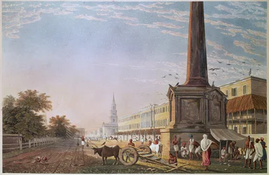 Writers Buildings, Kalkuta, grawerowane przez Roberta Havell, wyd. 1824