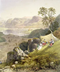 Thirlmere i Wythburn, fragment imprezy szkicowania, z „The English Lake District”