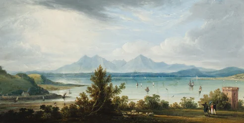 Widok na zatokę Clyde z Ardgowan, wyspy Bute i Arran w oddali, ok. 1821 (olej na panelu)