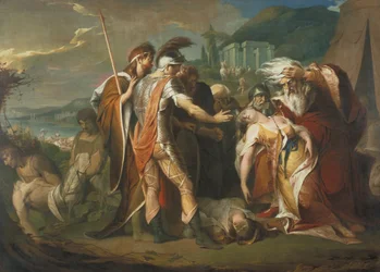 Król Lear płaczący nad martwym ciałem Kordelii