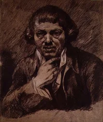 Autoportret, ok. 1800 (pędzel i bistre na papierze)