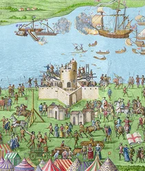 Zatonięcie Mary Rose podczas bitwy o Solent, 1545, 1778 (rycina) (późniejsze zabarwienie)