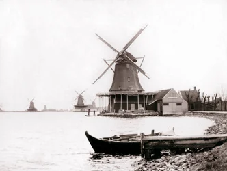 Wiatraki, Laandam, Holandia, 1898.