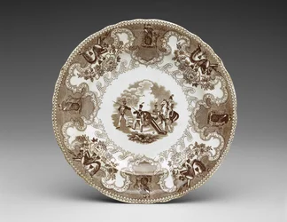 Talerz, ok. 1837-44 (ceramika z nadrukiem transferowym)