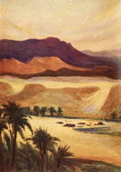 Obóz palestyński w Elim - Hebr. xiii. 11, c1924. Twórcy: James Clark, Henry A Harper.