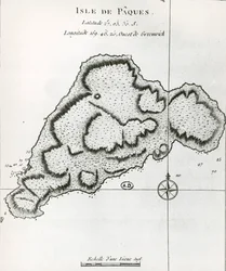Wyspa Wielkanocna, z Travel Atlas autorstwa Jamesa Cooka