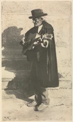 Praca z kamerą: niewidomy muzyk - Granada, 1914.