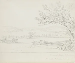 Derwent Lake z rezydencji pana W. Mains, 1843 (grafit na kremowym papierze tkanym)
