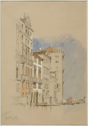 Grand Canal, Wenecja, 1845 (ołówek i wc na papierze)
