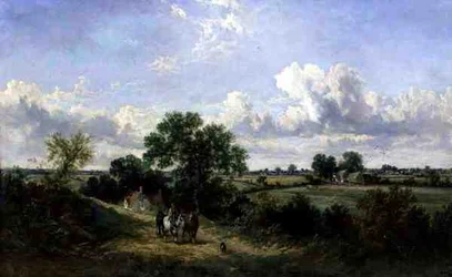 Powrót do domu ze zbiorów, Suffolk (olej na płótnie)