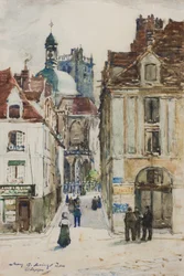 Dieppe, Rue Notre Dame, od nabrzeża, ok. 1900