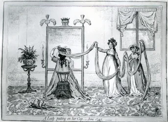 Dama nakładająca kapelusz, 1795