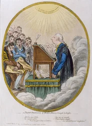 A Petty Professor of Modern History wydobyty na światło dzienne, opublikowana przez Hannah Humphrey w 1810 (akwaforta z akwatintą)