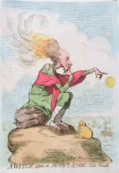 Czarownica na skraju góry lub Fuzelli, opublikowana przez Hannah Humphrey w 1791 r. (akwaforta ręcznie kolorowana)