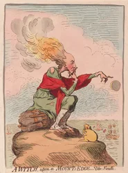 Wiedźma na skraju góry; porównaj; Fuzelli, wyd. 1791 (grawerowanie ręcznie kolorowane)