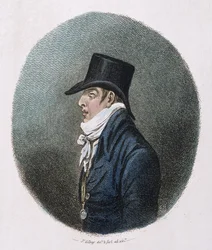 Portret wydany przez Hannah Humphrey w 1799 r. (akwaforta ręcznie kolorowana)