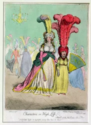 Postacie w High Life, wydane przez Hannah Humphrey w 1795 r. (akwaforta ręcznie kolorowana)