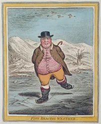 Fine Bracing Weather, opublikowana przez Hannah Humphrey w 1808 r. (akwaforta ręcznie kolorowana)