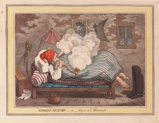German Luxury or Repos a LAllemande, wyd. 1800 (ręcznie kolorowe grawerowanie)
