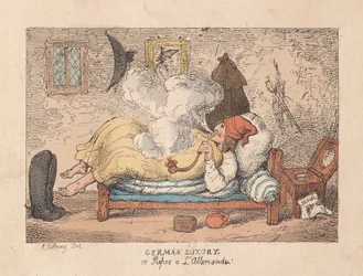 German Luxury or Repos a LAllemande, wyd. 1800 (ręcznie kolorowe grawerowanie)