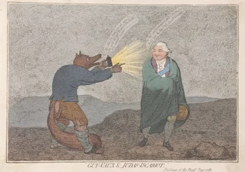 Guy-Vaux i Judasz-Iskariota, wyd. 1782 (grawerowanie ręcznie kolorowane)