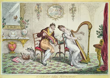 Harmonia przed ślubem, 1805 (kolor grawerowany)