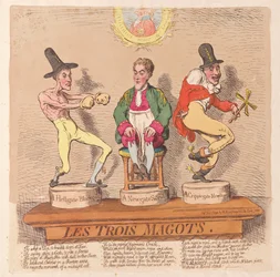 Les Trois Magots, wyd. 1791 (grawerowanie ręcznie kolorowane)