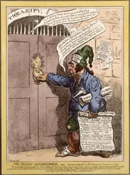 Karykatura satyryczna w Daily Advertiser dotycząca przemówienia Dundas w Izbie Gmin, 1797