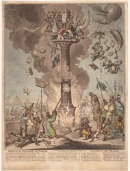Karykatura francuskiej wyprawy do Egiptu, 1799 Siege de la Colonne de Pompee / Nauka pod pręgierzem (tytuł na obiekcie)