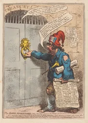 The Daily Advertiser, wyd. 1797 (grawerowanie ręcznie kolorowane)
