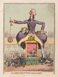 Zabawa w Giant Factotum, wyd. 1797 (grawerowanie ręcznie kolorowane)