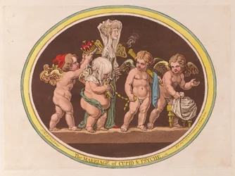 Wesele Kupidyna i Psyche, wyd. 1797 (grawerowanie ręcznie kolorowane)
