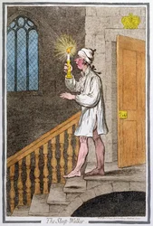 The Sleep-Walker, wydany przez Hannah Humphrey w 1795 r. (akwaforta ręcznie kolorowana0