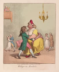 Waltzer au Mouchoir, wyd. 1800 (ręcznie kolorowe grawerowanie)