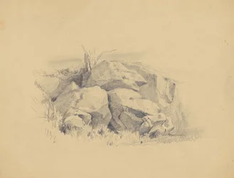 Skały, 1839 (grafit na papierze tkanym)