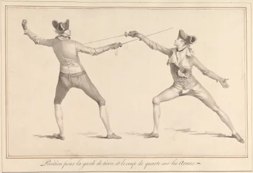 Pozycja dla Garde de Tierce i Coup de Quarte on the Arms